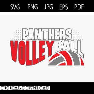 Volleyball svg | Ball svg | Panthers svg| SVG |PNG |JPG| Instant Digital Download| Includes svg letters & numbers  (#2308)