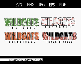 Wildcats Sports Bundle/Baseball/Football/Basketball/Track & Field/Instant Digital Download