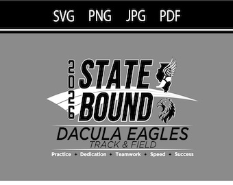State Bound Track and Field Clip Art | Custom Team Sports Design (Digital Download)