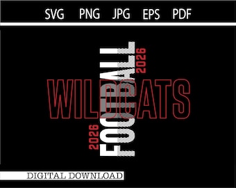 Wildcats SVG | Football SVG | Game Day | Ball  | School Mascot |  Cricut Cut File | Silhouette | Digital Download