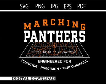 Marching Band Shirt SVG | Panthers Band SVG | Band Camp Design | Precision Practice Performance | School Spirit Cricut Cut File