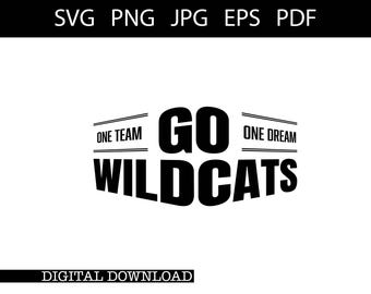 Wildcats SVG |  Game Day | Football  | Basketball PNG |School Mascot |  Cricut Cut File | Silhouette | Digital Download