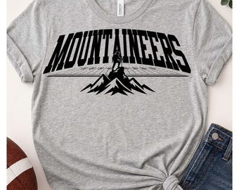 Mountaineers Team Mascot Football SVG, Sports Field, Team Spirit Design, Football Shirt Design, School Sports, PNG Digital Download #24016