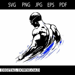 Schwimmer Silhouette | Schwimmen svg | Schwimmen svg | SVG |PNG |JPG| Cricut Design Space | Sofortiger digitaler Download #23493