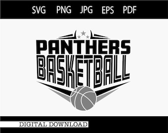 Panthers Basketball (svg, png, jpg, eps, pdf) (Digital Download)