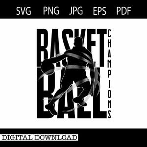 Basquete | Campeões de Basquete | Basquete svg |Equipe esportiva |SVG |PNG |JPG| Espaço de Design Cricut | Download Digital Instantâneo