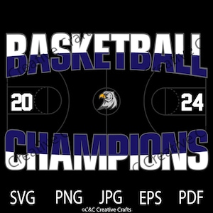 Campeões de basquete de 2024 | Mascote Svg | Equipe Esportiva | Bola | Campeões de 2024 |SVG |PNG |JPG Download digital instantâneo