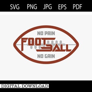 Voetbal|Geen pijn|Geen winst|Mascot|Personalisatie beschikbaar|SVG|PNG|JPG|EP's|PDF #23519