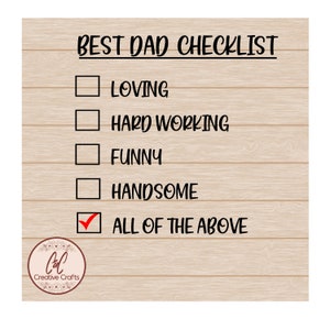 Papa Svg, Vaderdag Svg, Vaderdag Beste Papa Svg, Controlelijst, SVG, PNG, JPG, Instant Digitale Download