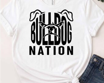Bulldog Nation | Game Day SVG PNG | Sports Shirt Design | Team Spirit Design | Digital Download