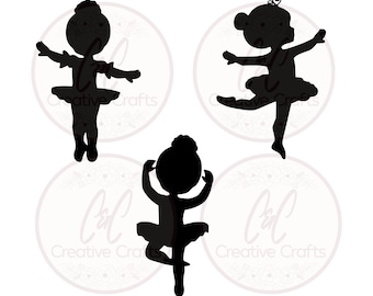 Little Ballerina Silhouettes  svg | Ballet svg | Girl Ballerina  svg |SVG |PNG | JPG | Instant Digital download