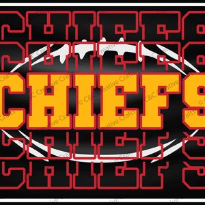 Chiefs svg | Football svg | Chiefs Football Stacked Letters| SVG |PNG |JPG| Sublimation | Instant Digital download