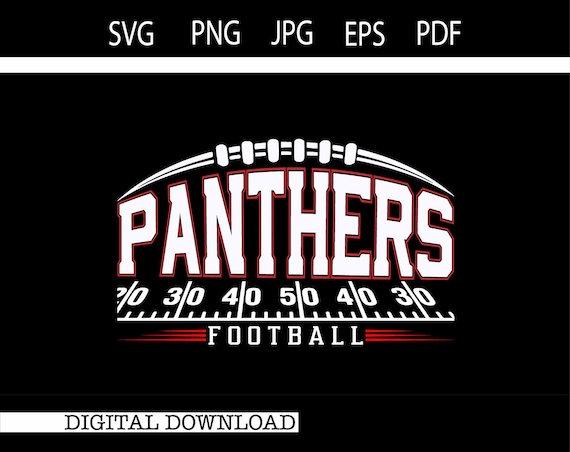 Panthers Football SVG PNG, Game Day Mascot Shirt Design, Distressed Football Clipart, Cricut Cut File