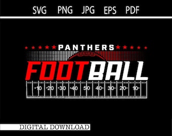 Panthers Football SVG PNG, Game Day Shirt Design, Distressed Mascot Football Clipart, Friday Night Lights School Spirit Cricut File