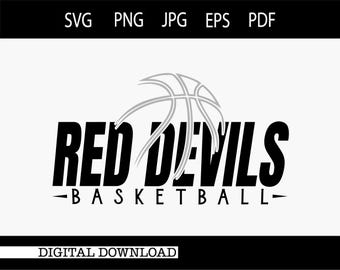 Red Devils Basketball Instant Digital Download/Mascot Basketball