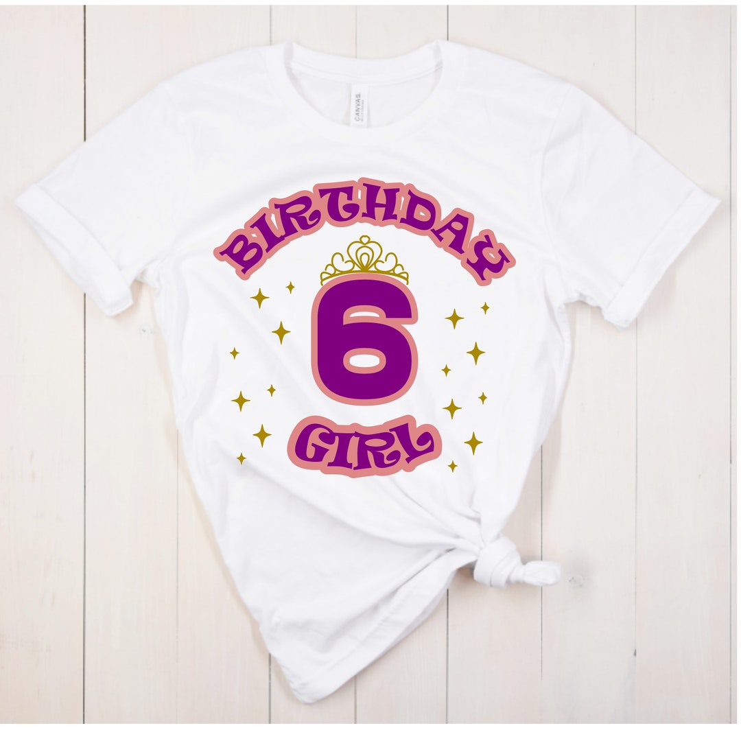 Birthday Princess 6 Svg Six Svg Birthday Svg SVG PNG JPG Sublimation