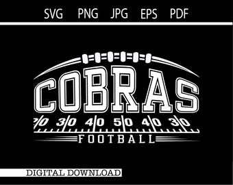 Cobras Football SVG | Football PNG | Game Day svg | School Mascot SVG | Football Shirt Design | Cricut Cut File | Digital Download
