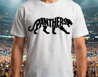 Panthers SVG, Panther Sports SVG, Team Mascot, Panthers Shirt Design, Black Panther PNG, Sports Team, Mascot Cut File