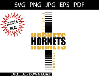 Hornets Sports SVG Bundle | 15 Sports Team Designs | Football Basketball Baseball Cheer Volleyball  Lacrosse Drill Team Wrestling| Cricut