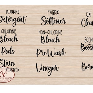 Laundry Room Labels SVG | Digital Download