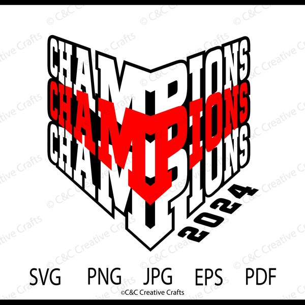 Champions 2024| Sports Team |SVG |PNG |JPG| Cricut Design Space | Instant Digital Download