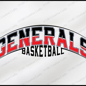 Generäle Basketball | Generäle| Sportmannschaft |SVG |PNG |JPG| Cricut Design Space | Sofortiger digitaler Download