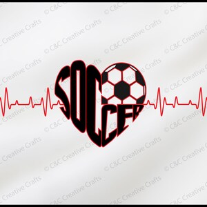 Ik hou van voetbal | Voetbalhartslag | Voetbal-svg | Voetbal Valentijn |SVG |PNG |JPG| Cricut-ontwerpruimte | Direct digitaal downloaden