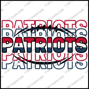 Patriots Football Stacked Letters | SVG |PNG |JPG| Sublimation | Instant Digital download