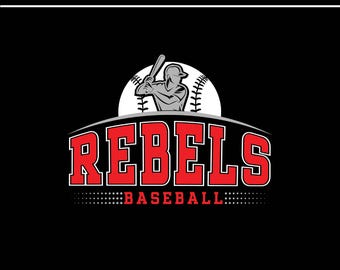 Rebels Baseball SVG PNG, Game Day Mascot Shirt Design, Distressed Baseball Clipart, Cricut Cut File