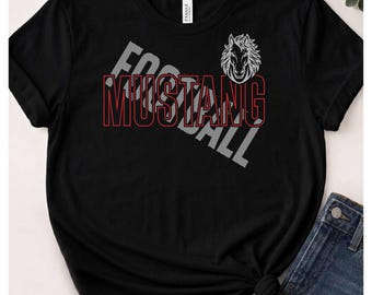 Mustang SVG | Football SVG | Game Day | Ball  | School Mascot |  Cricut Cut File | Silhouette | Digital Download