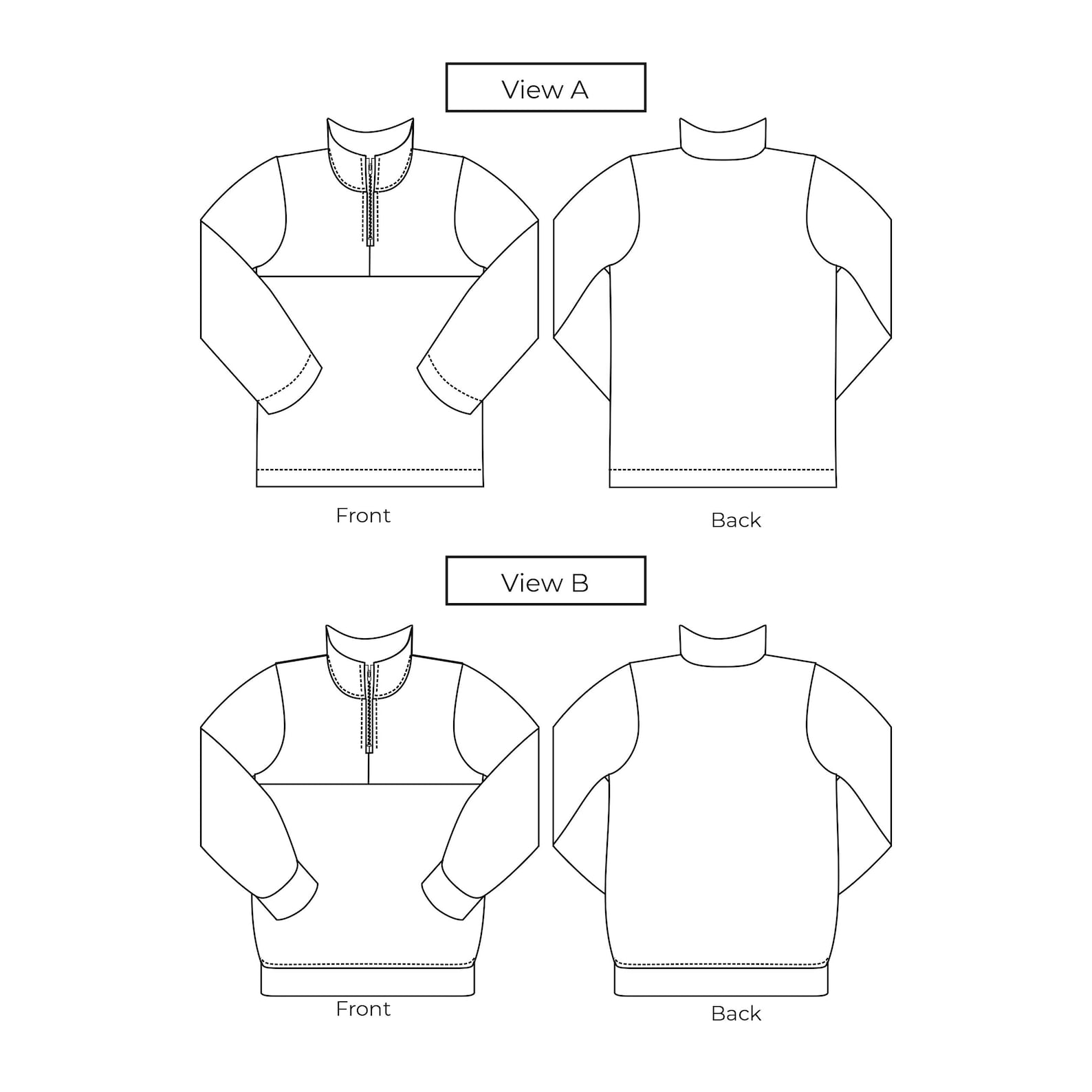Sara Quarter-zip Pullover PDF Sewing Pattern and Tutorial - Etsy Canada