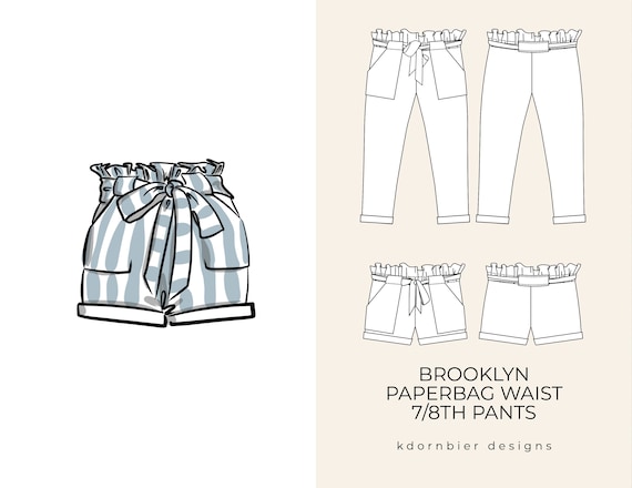 paperbag waist shorts pattern
