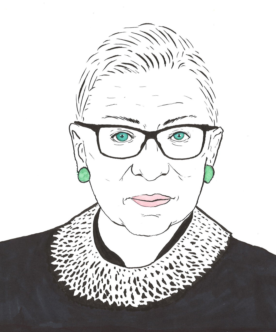 Ruth Bader Ginsburg / RBG Drawing Etsy