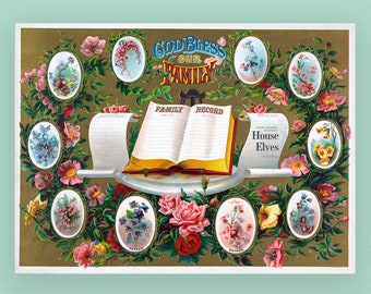 Family Tree God Bless Our Family Tree Counted Cross Stitch Kit NIP 12 x 14 Sunset 2000 Create a family tree