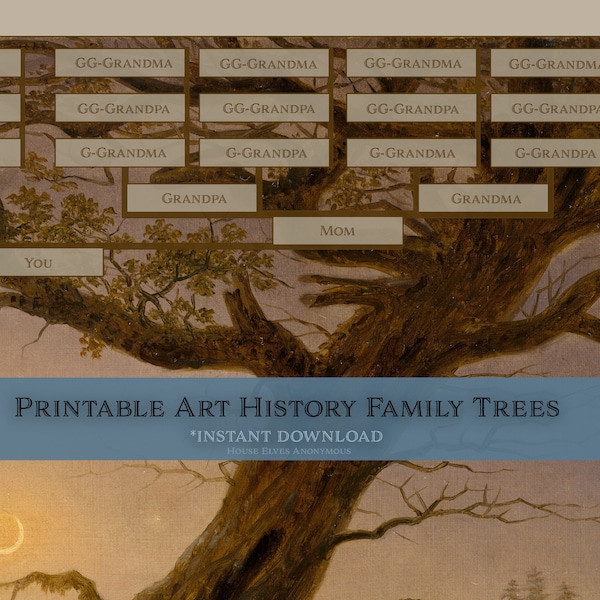 5 Generation Life Partners Family Tree Artwork from Caspar David Friedrich