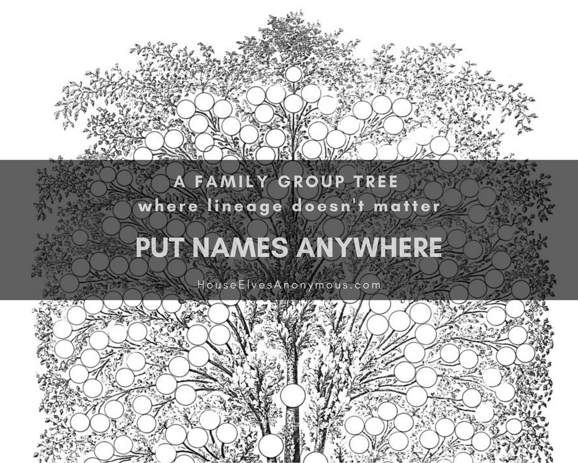Family Tree Chart Poster FREEFORM for Nontraditional Family Groups
