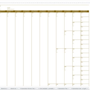 ULTIMATE 12 GENERATION Family History Pedigree Chart new and improved 71 pages with bonus ancestry charts as Google Spreadsheets Workbook image 4