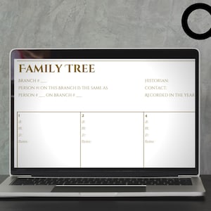 4 GENERATION family tree chart, simple genealogy branch system printable PDF, A4 or US Letter blank pedigree record, instant download image 10