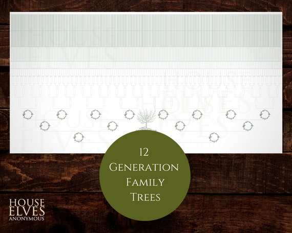 Family Tree Notebook for 8 Generations Instant Ancestry Research Download -  House Elves Anonymous