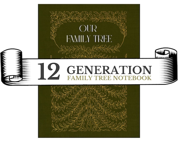 Family Tree Book for up to 12 Generations, 235pg Paperback Gift