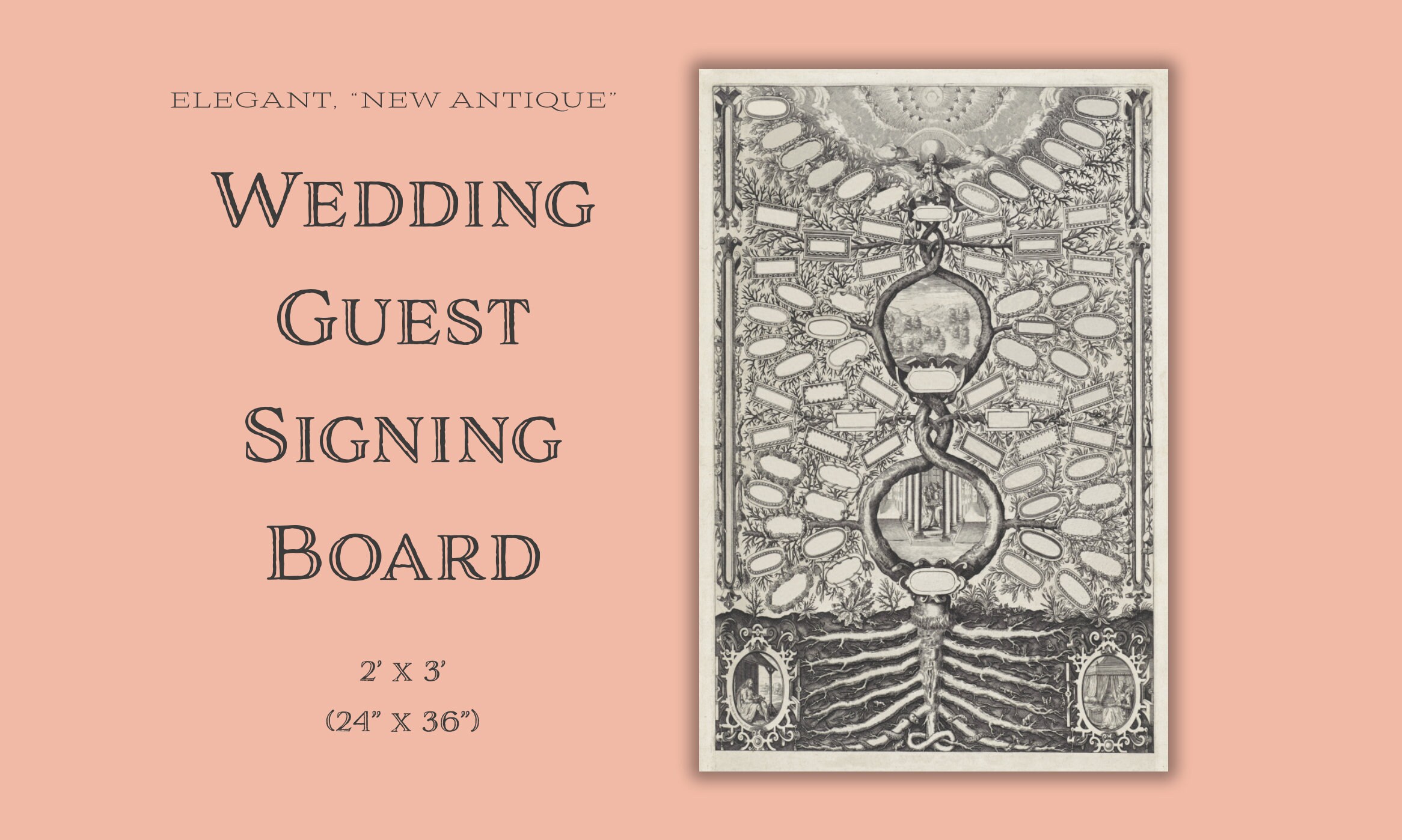 Wedding Guests Signing Poster Event Guest Book Alternative Signatures