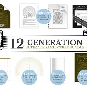 The Ultimate Family Tree Bundle for 12 Generations