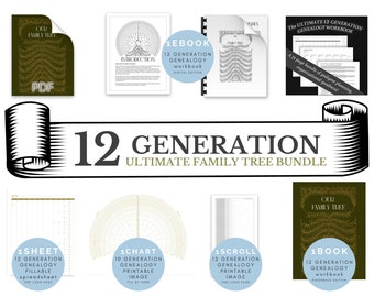The Ultimate Family Tree Bundle for 12 Generations