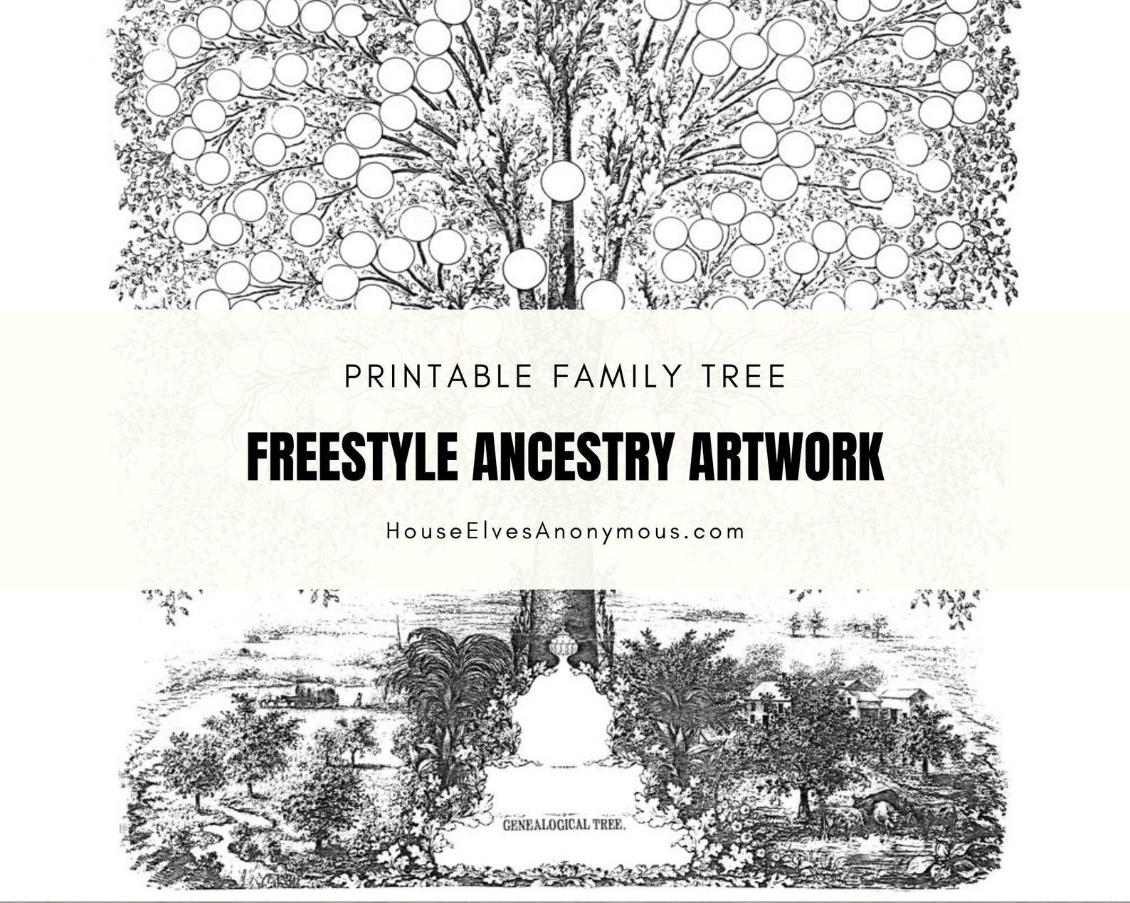 Family Tree Chart Poster FREEFORM for Nontraditional Family Groups