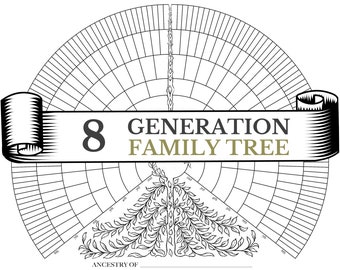 8 Generation Fan Chart Family Tree - Etsy