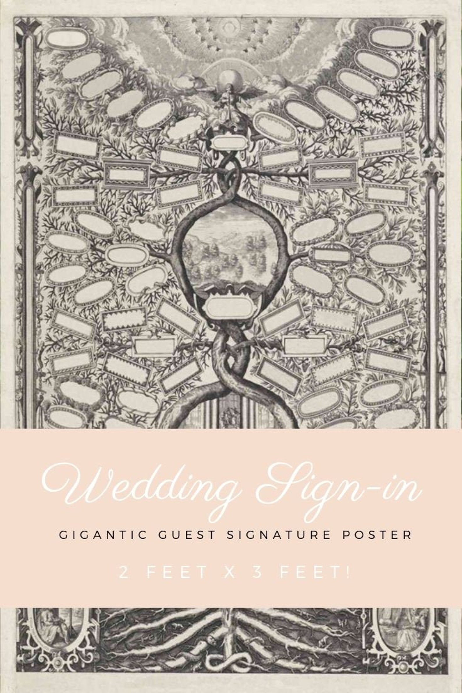 Wedding Guests Signing Poster Event Guest Book Alternative Signatures