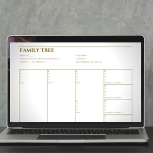 4 GENERATION family tree chart, simple genealogy branch system printable PDF, A4 or US Letter blank pedigree record, instant download image 9