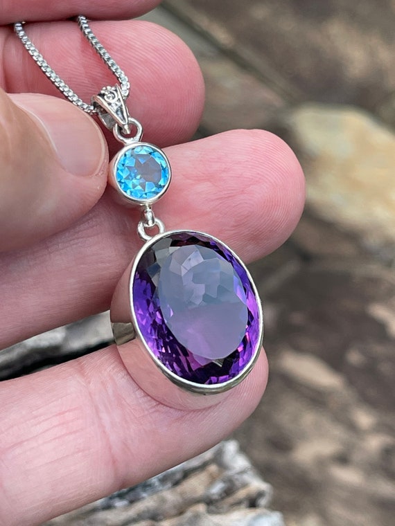 Amethyst and topaz necklace deals