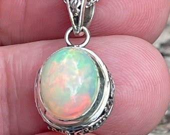 Beautiful Ethiopian Opal pendant necklace