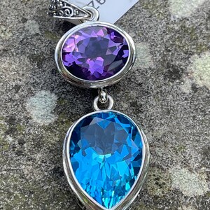 Amethyst and Blue Topaz Pendant